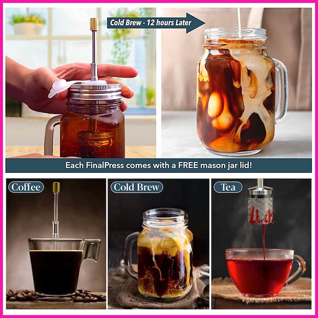Portable Coffee Infuser Stainless Steel Honeycomb Hexagon Pressure ...