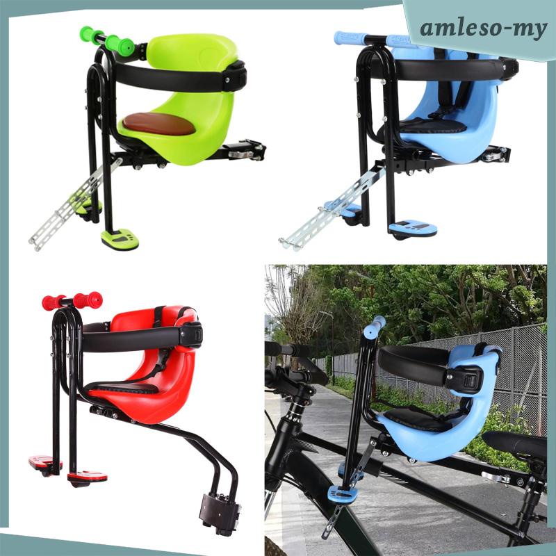 [AmlesoMY] Kids Bike Seat Front Mounted Detachable with Pedals Quick