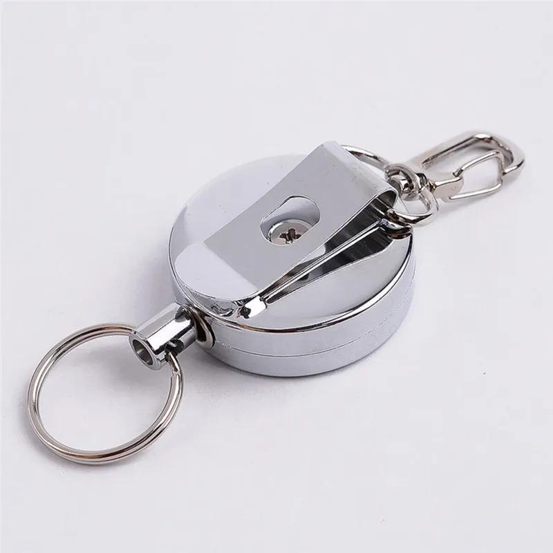 Resilience Steel Wire Rope Elastic Keychain Recoil Sporty Retractable ...