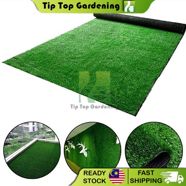 Rumput Tiruan 15mm Artificial Grass Natural Green Fake Grass Carpet (1M