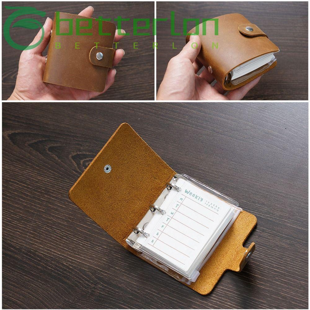 Moterm Regular A9 Size Rings Planner Pebbled Grain Cowhide 3-hole Mini  Rings Notebook with 19MM Rings Organizer Journey Diary