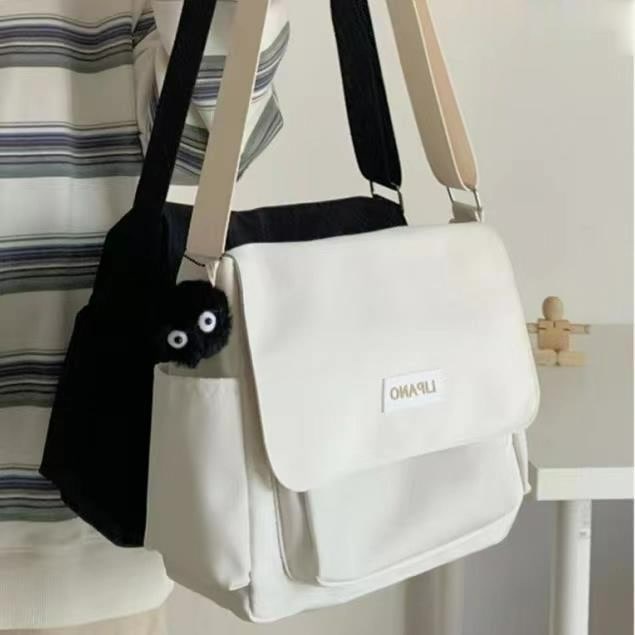Crossbody bag korean bag school bag crossbody college student sling bag women messenger bag shoulder bag canvas tote bag Shopee Malaysia