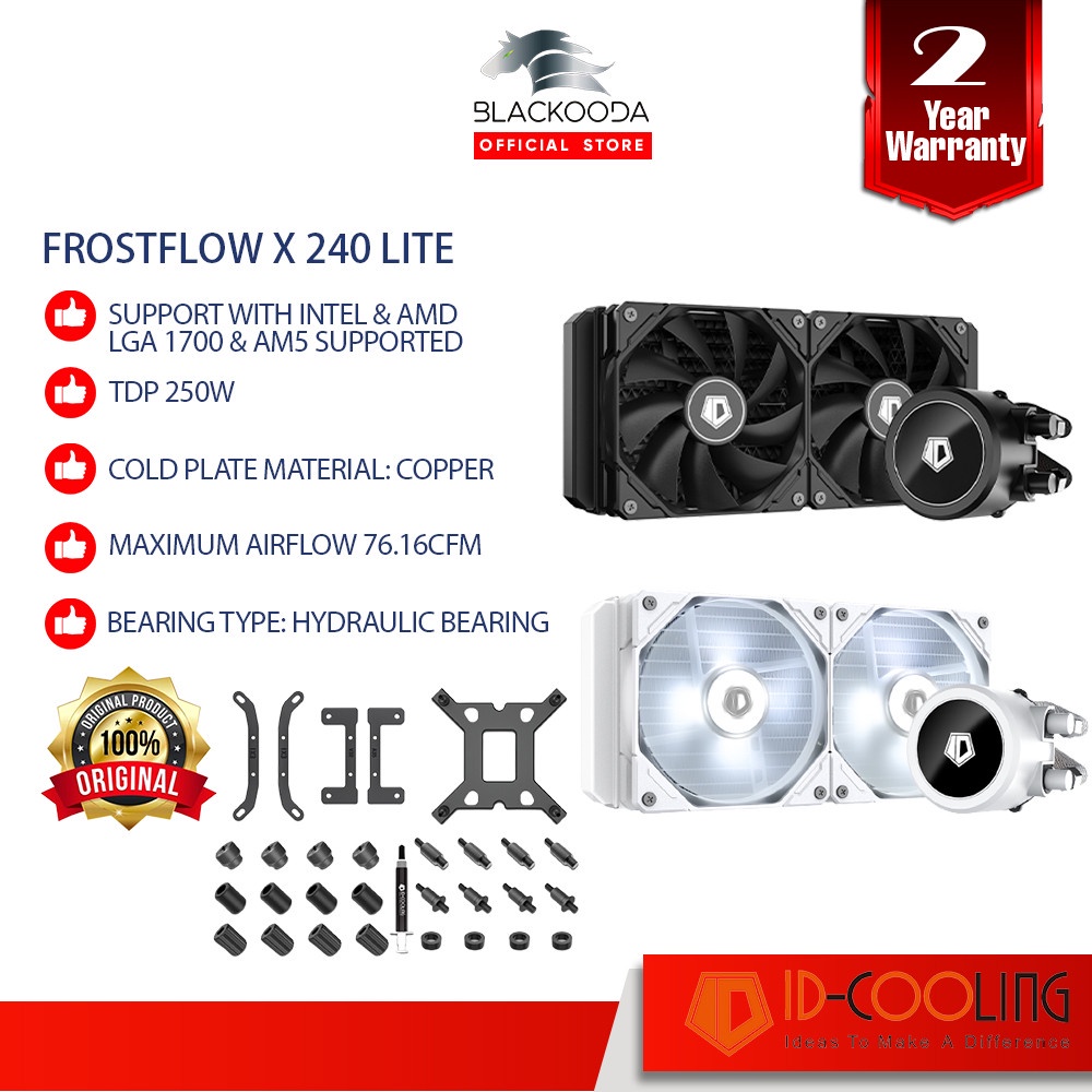 Id Cooling Frostflow X Lite Liquid Cooler Black White Shopee Malaysia