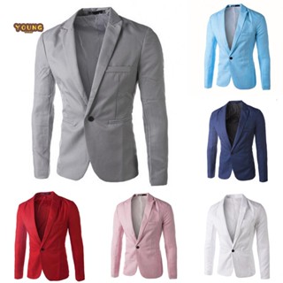 Men Formal Work Blazer Jacket Business Casual Button Slim Fit Suit Coat Tops