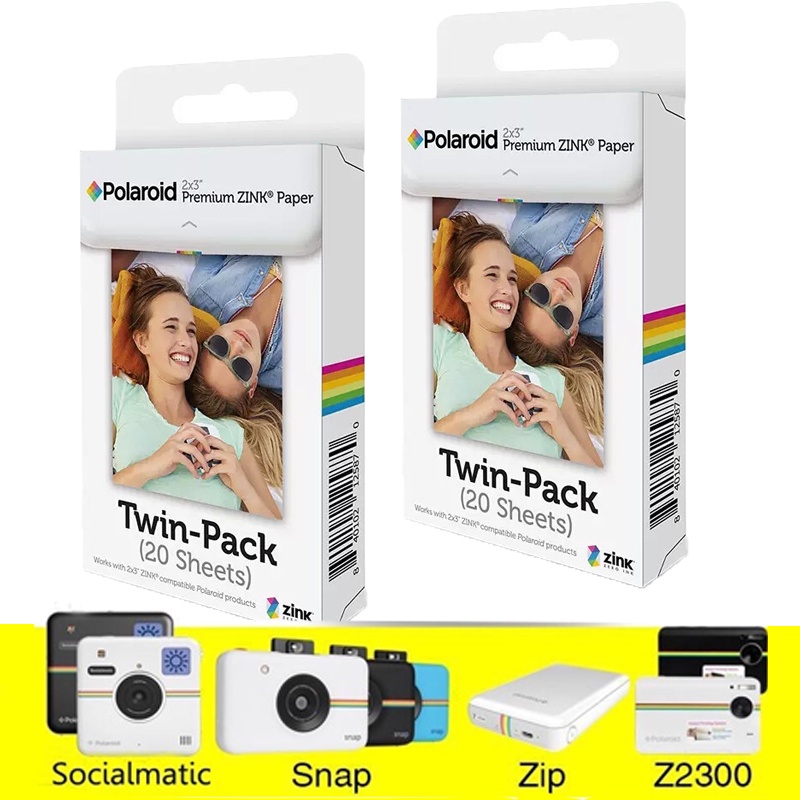 Polaroid Instax 2x3 Inch Premium ZINK Film Photo Paper TWIN PACK 20 ...