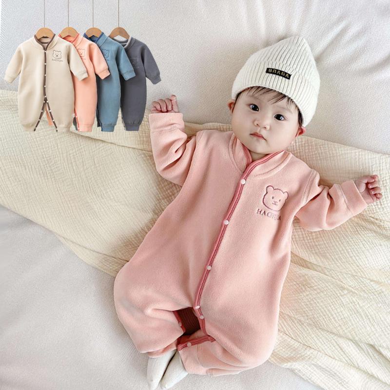 Autumn and winter children's plush jumpsuits for both male and female