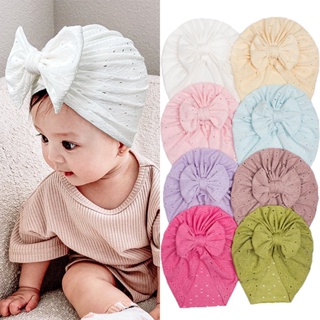 6pcs Soft Newborn Baby Lace Bow Knot Hats Headbands Headwraps Turban Boys  Girls