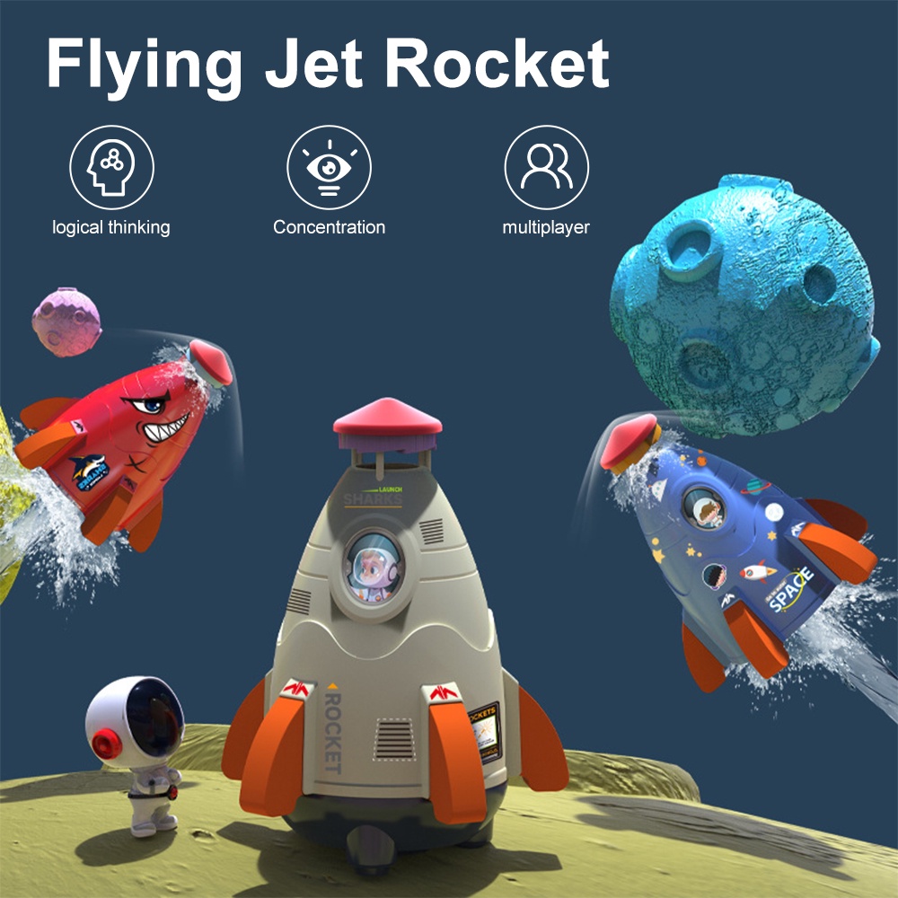 Space Sprinkler for Kids Spinning Flying Water Toys Sprinkler Rocket Launcher Children Outdoor