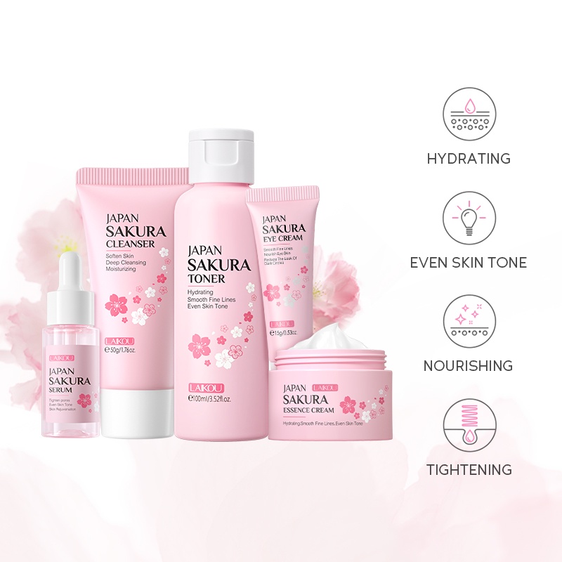 LAIKOU Japan Sakura Skin Care Set Skin Glowing Fade Blemishes ...