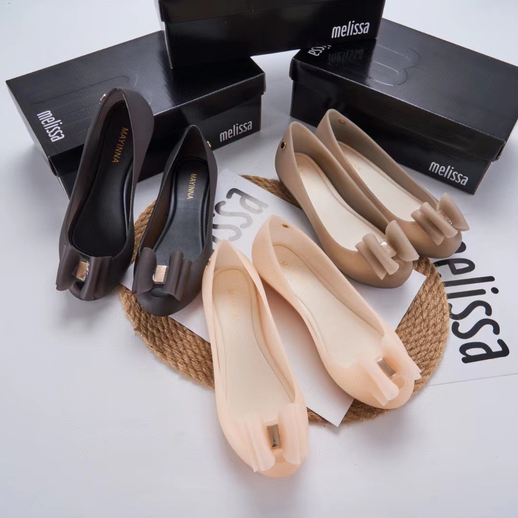 High Quality 2024Melissa Mayinna Bow Fish Mouth Shoes Women Sandals Shoes Beach Jelly Shoes Shopee Malaysia