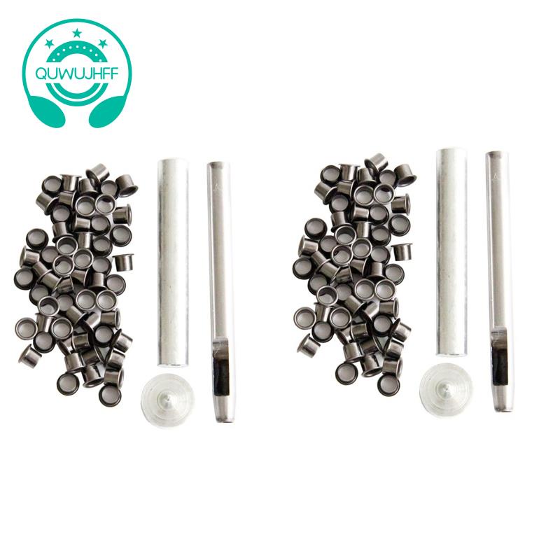 Eyelet Hole Punch Tool Kit with 50 Eyelets Gunmetal Finish for DIY