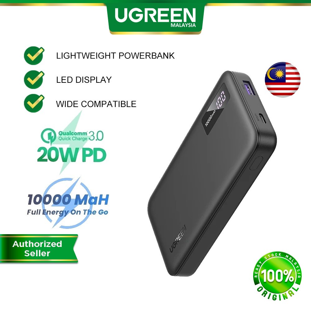 UGREEN 20W Power Bank 10000mAh Two-way Fast Charging PD QC 3.0 Fast ...