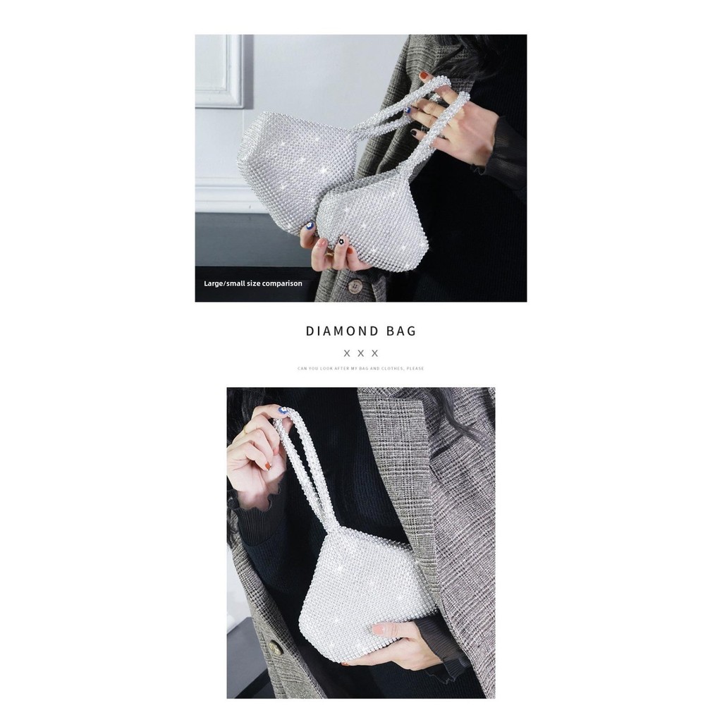 【MY STOCK】Drop-Shaped Luxury Rhinestone Handbag Banquet Wedding Diamond ...
