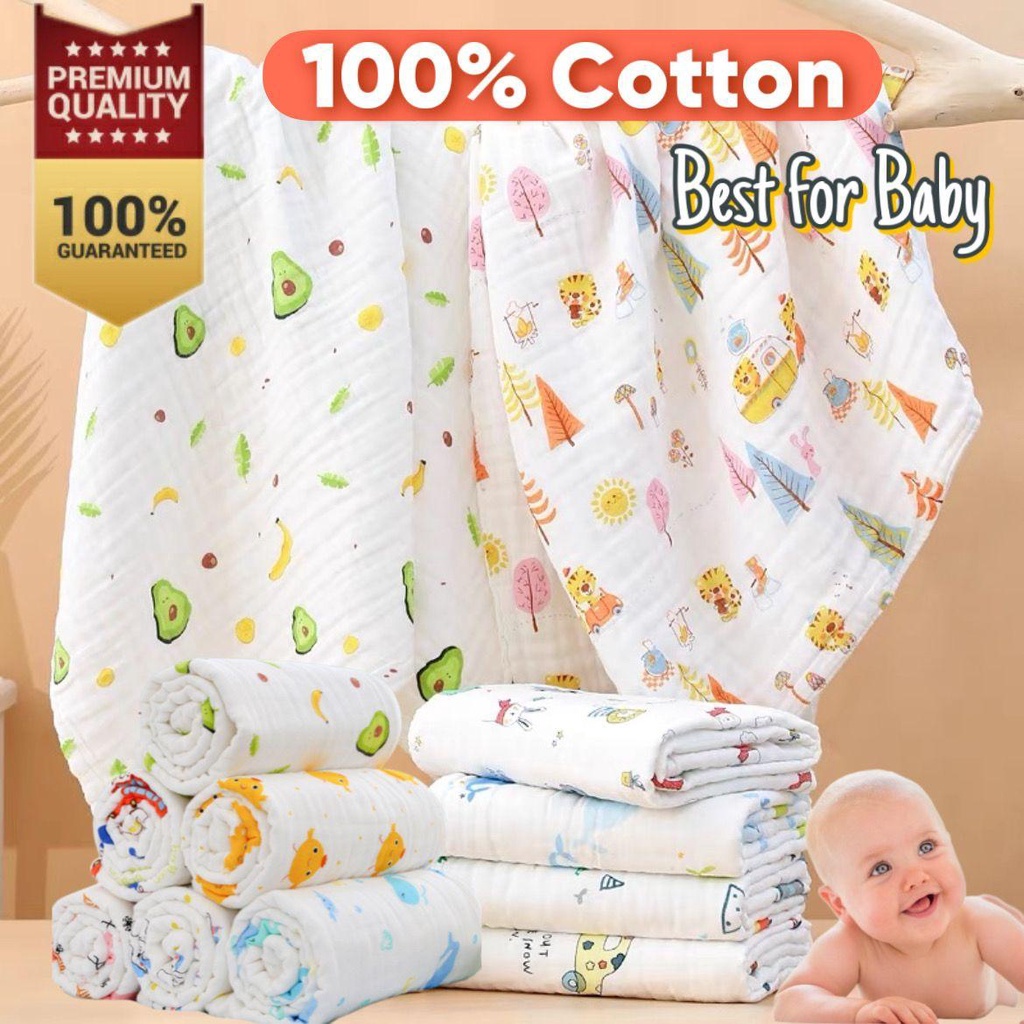 Premium 100 Cotton Towel Baby Towel Bath Towel Gauze Cotton Towel Tuala Kanakkanak Bayi Tuala