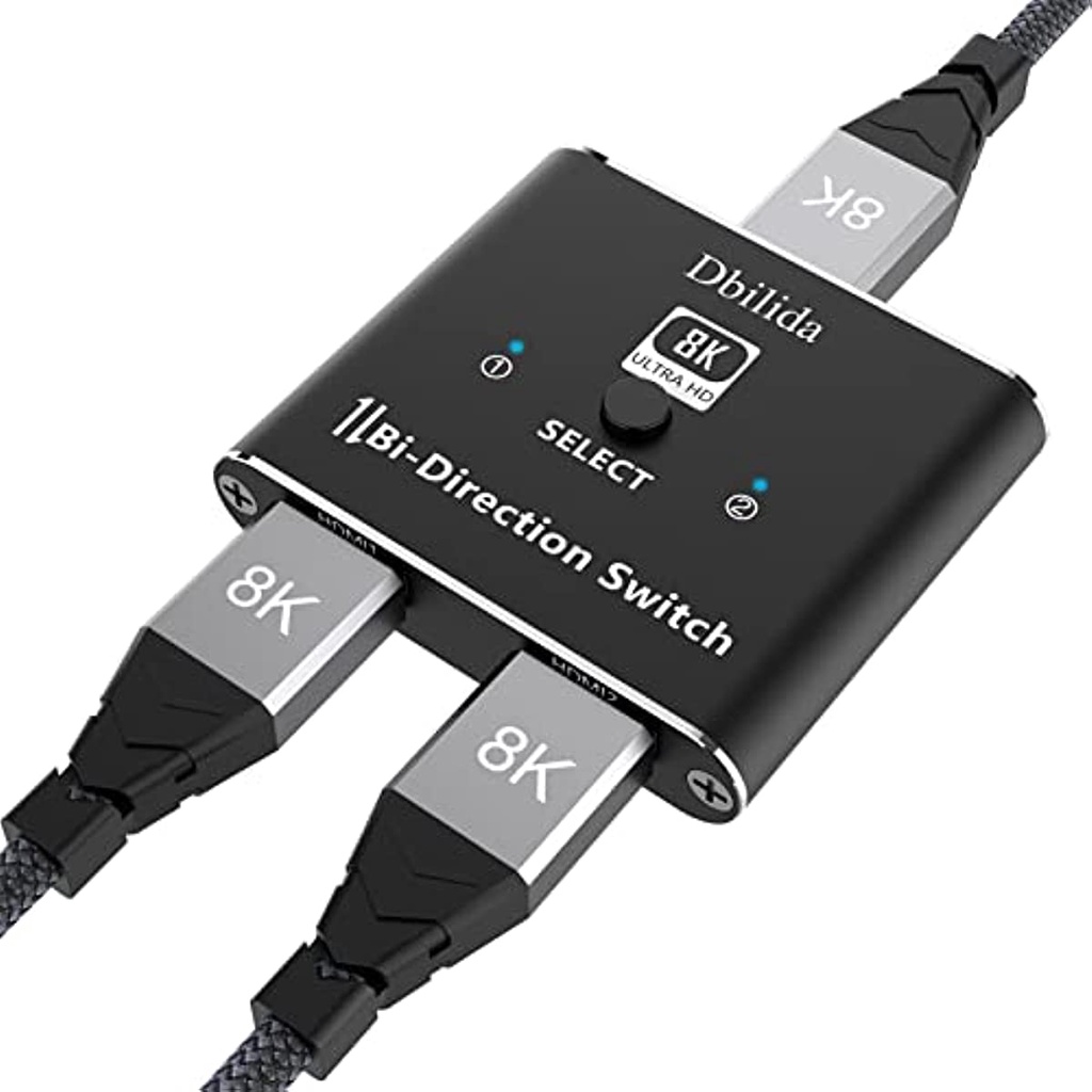 HDMI 2.1 Switch 48Gbps 2 in 1 Out Support 4K@120Hz 8K@60Hz Bi ...