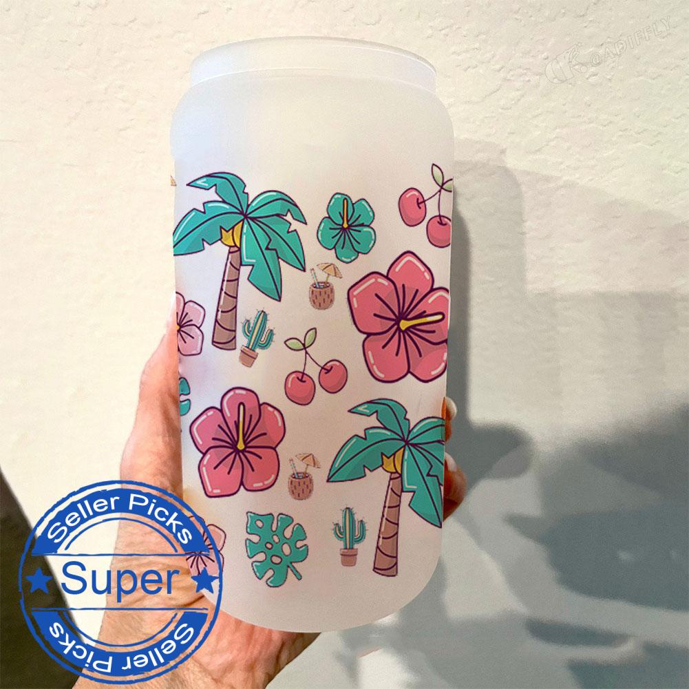 UV DTF Transfer Sticker For Glass Cups Creative Cactus Succulent