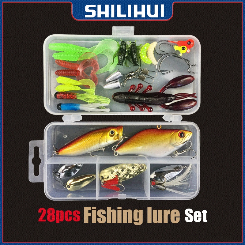 Lure Set 28106pcs Fishing Tackle Box Soft Plastic Lure Kit Jig Hook