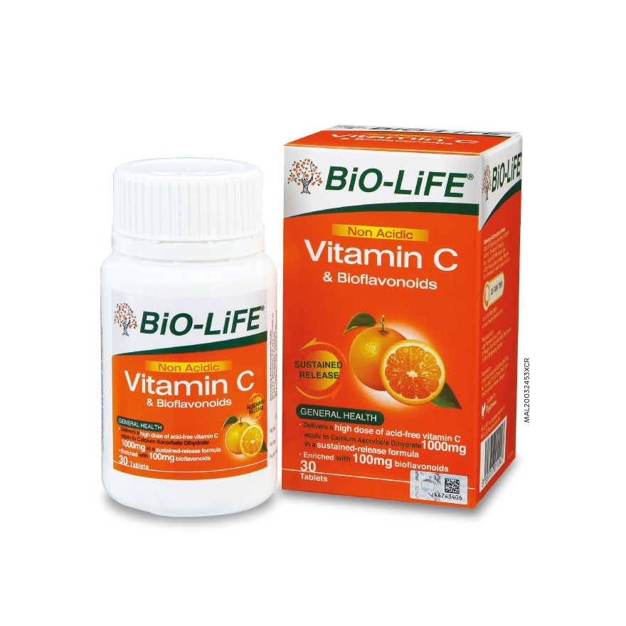 BIO-LIFE Non Acidic Vitamin C & Bioflavonoids 30's | Shopee Malaysia