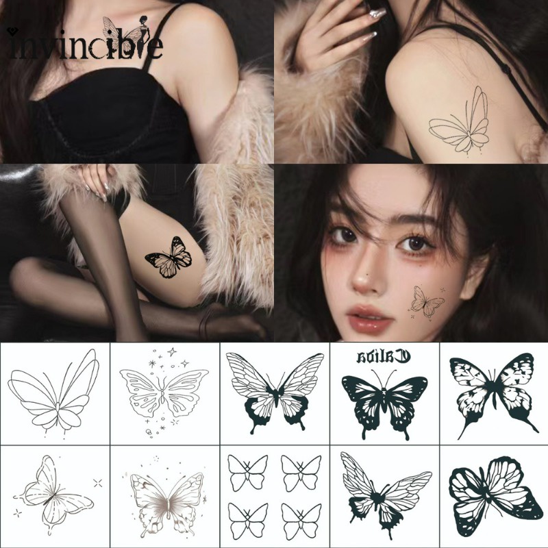 3D Black Butterfly Theme Fake Tattoos/ Waterproof Temporary Tattoo