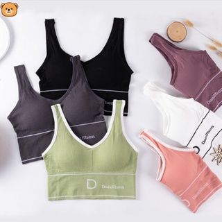 6XL Plus Size 1PC Women Girls Padded Seamless Bra Vest Tops Rimless Bras  Plus Size With Removable Padded