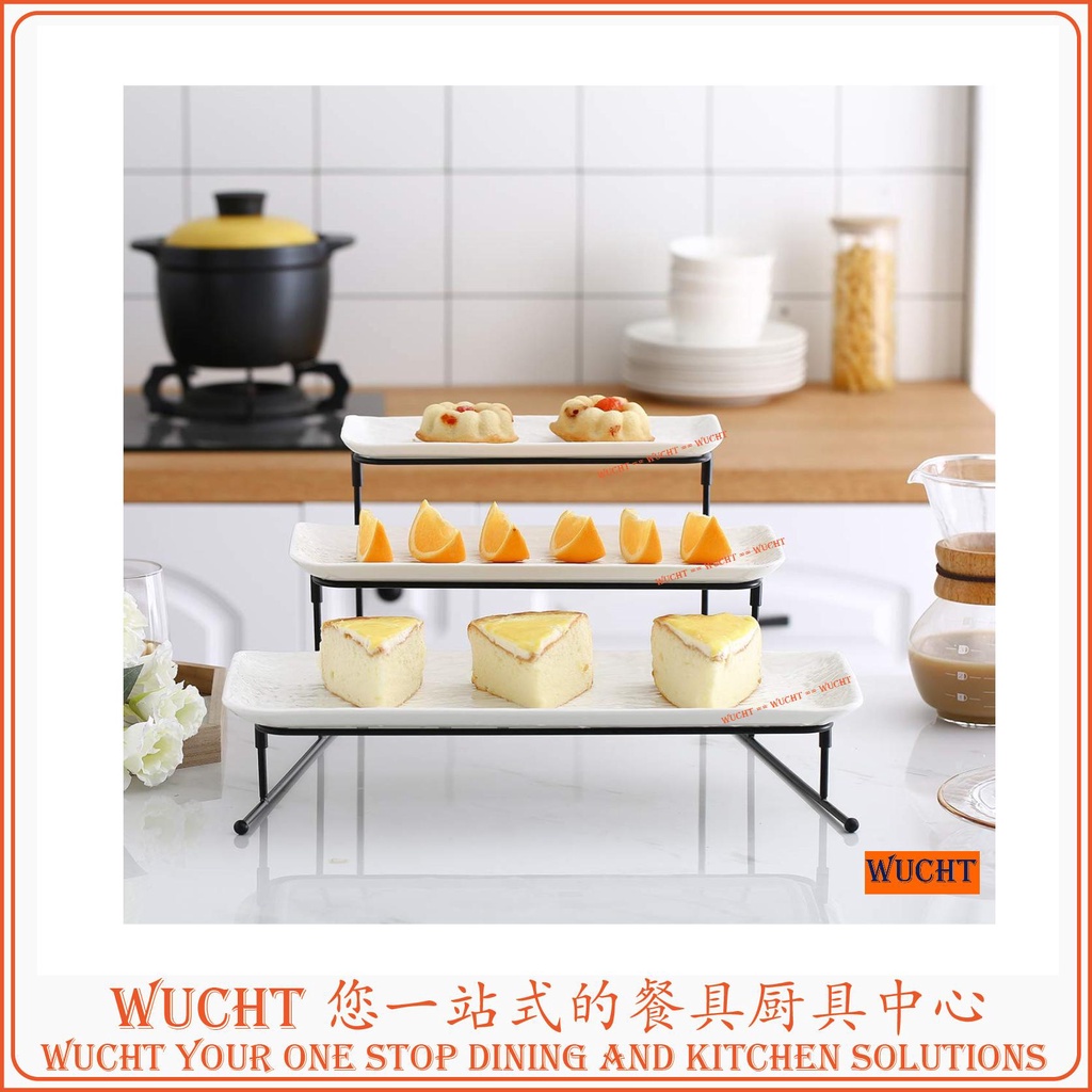 【WUCHT】3 Tiers Cake Pastry Dessert Display 3 Tingkat Collapsible Plate ...