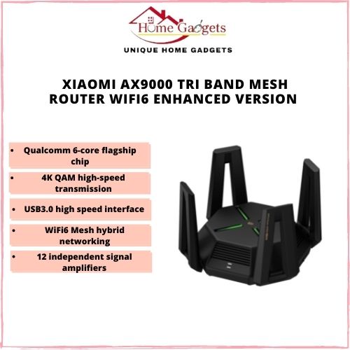 Xiaomi AX9000 Tri Band Mesh Router Wifi6 Enhanced Version with High ...