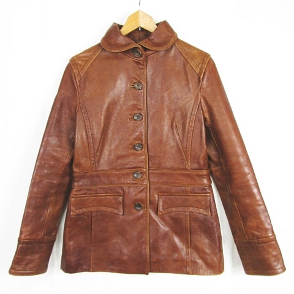 MACPHEE Tomorrowland Lamb Leather Jacket Medium Length Brown Direct ...