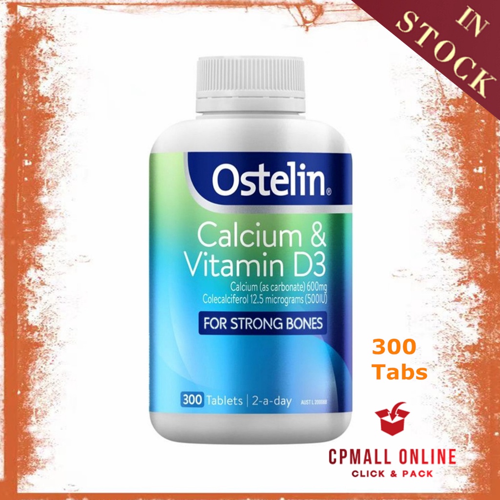 [Expiry Date 02/2027] Ostelin 维他命D+钙 Calcium & Vitamin D3 Vitamin D 300 Tablets Exclusive Size