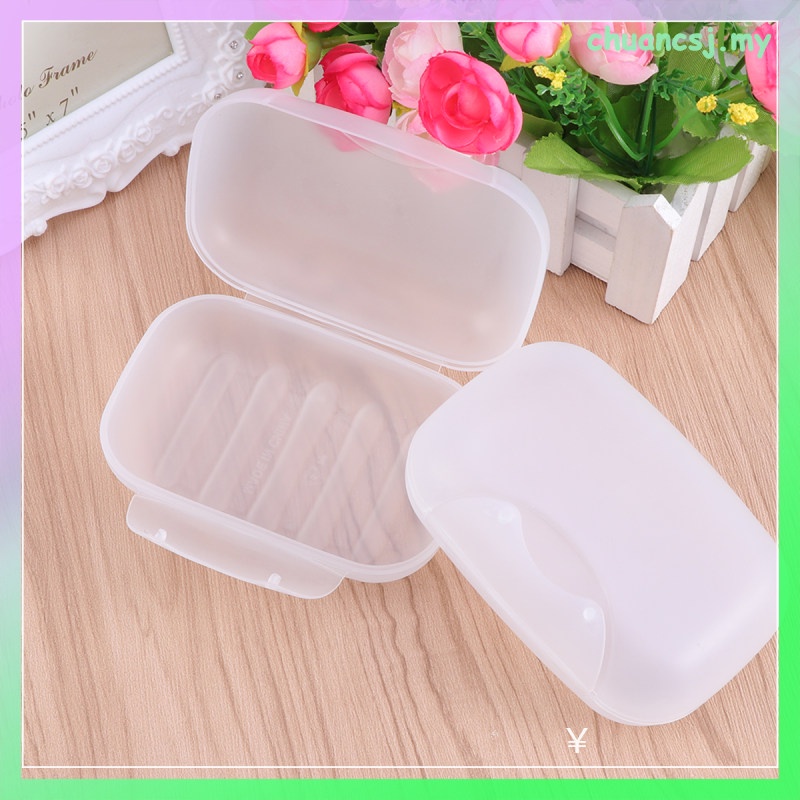 Soap Dish Lid Bar Countertop Sealing Drain Container Box Square Travel