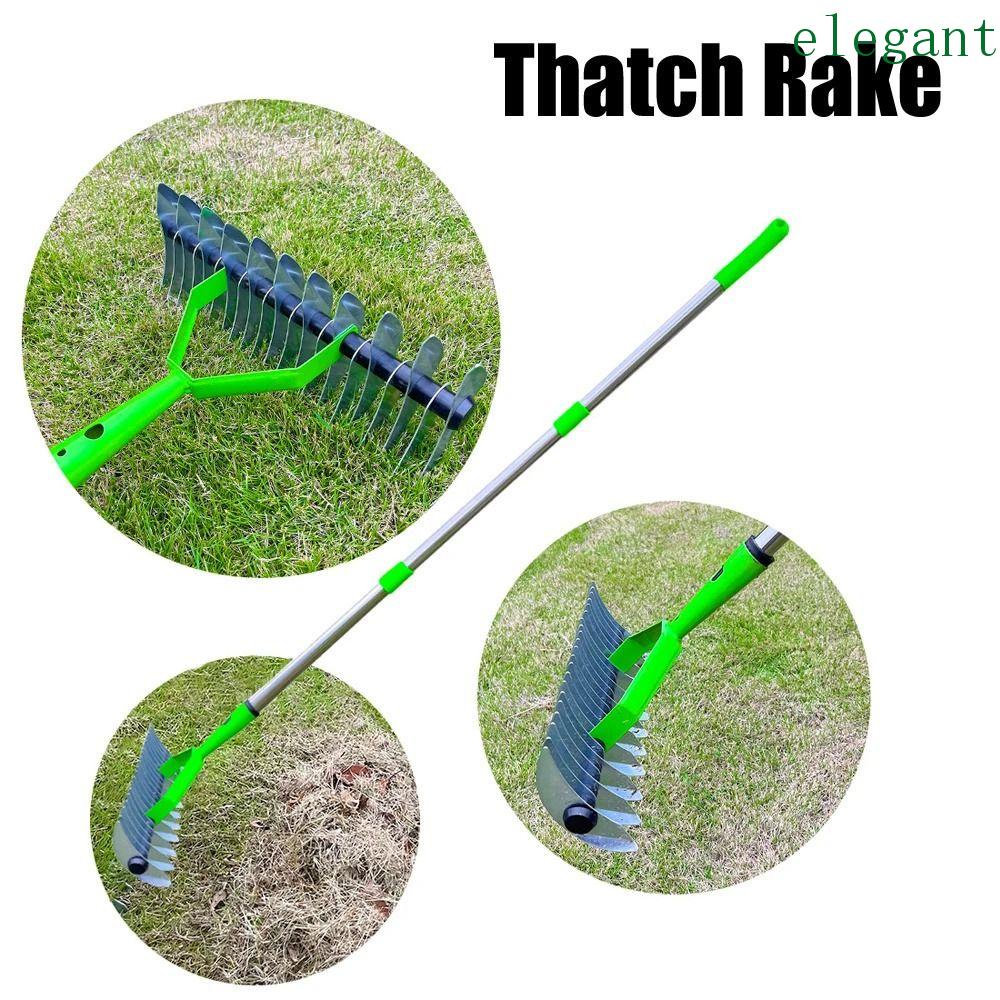 ELEGANT Thatch Rake, Scarifier Soil Hay Deciduous Grass Rakes, Durable ...