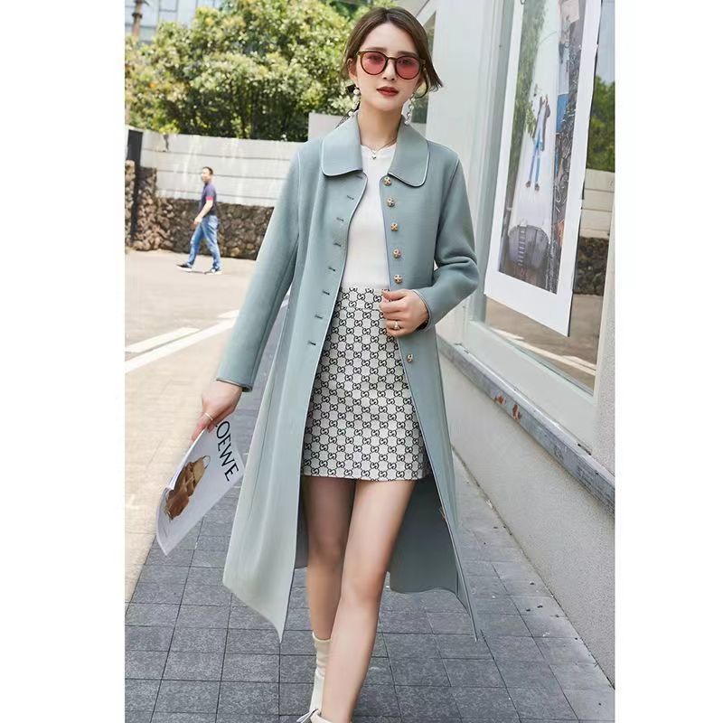 Autumn/winter Women's Wool Coat Plus Size High Quality Wool Jacket Korean  Slim Temperament Long Coat 5xl