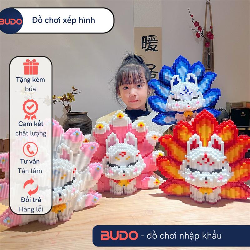 Assembled toy model 9-tailed fox 9-tailed fox 30cm small size nano 3D ...