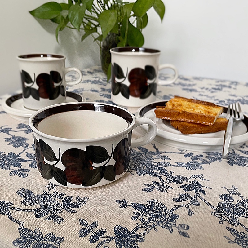 Finnish style coffee cup and saucer, milk breakfast cup, vintage mug ...