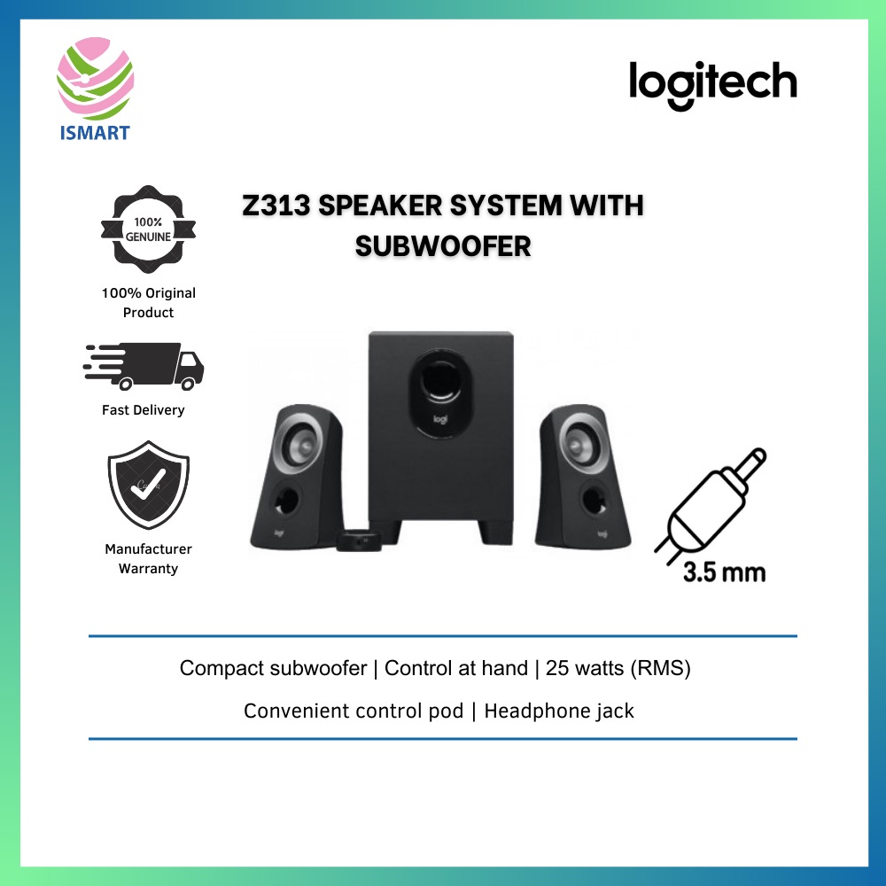 LOGITECH Z313 SPEAKER SYSTEM WITH SUBWOOFER Shopee Malaysia