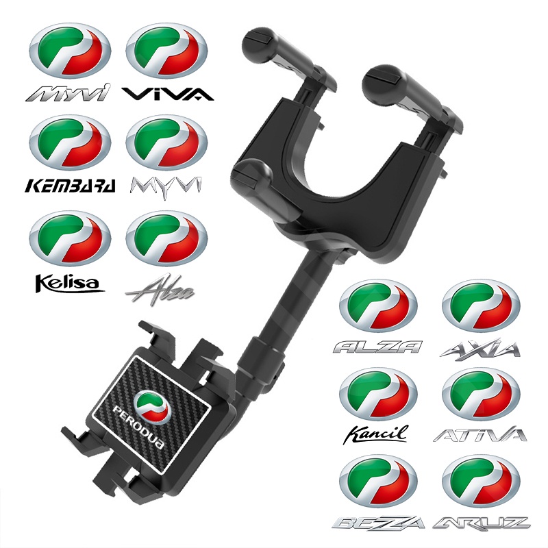 Perodua Car Rear View Mirror Clip Phone Holder 360° Rotated Grip Stand ...