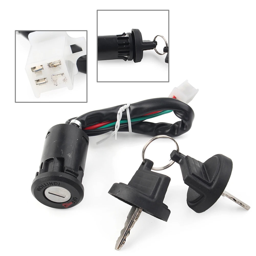 Motorcycle Ignition Key Lock Switch 4 Wire Kits For 50250cc Mini Quad