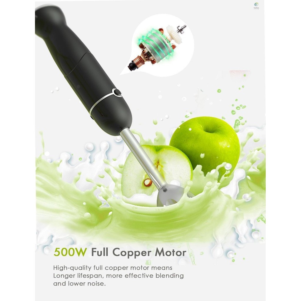 FLM homgeek 500W Immersion Hand Blender 3 in 1, 6Speed Electric Stick
