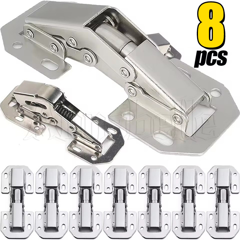2/4/8Pcs Non-punching Cupboard Door Hinge - Cabinet Hydraulic Buffer ...
