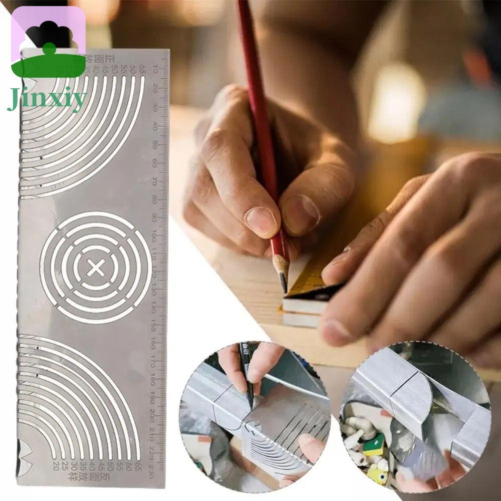 JINXIY Four-sided Ruler, Smooth Arcs Metal Marking Square Tube Folding ...