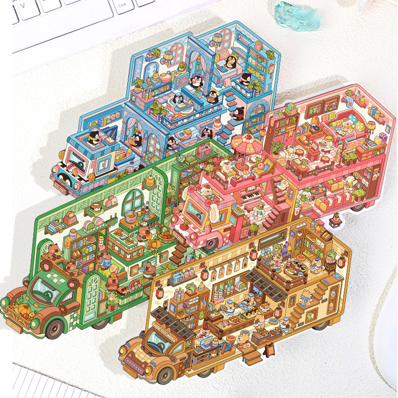 ENWEI 3 Pcs [Mini RV Series] Cute 3D Journal Stickers Waterproof ...