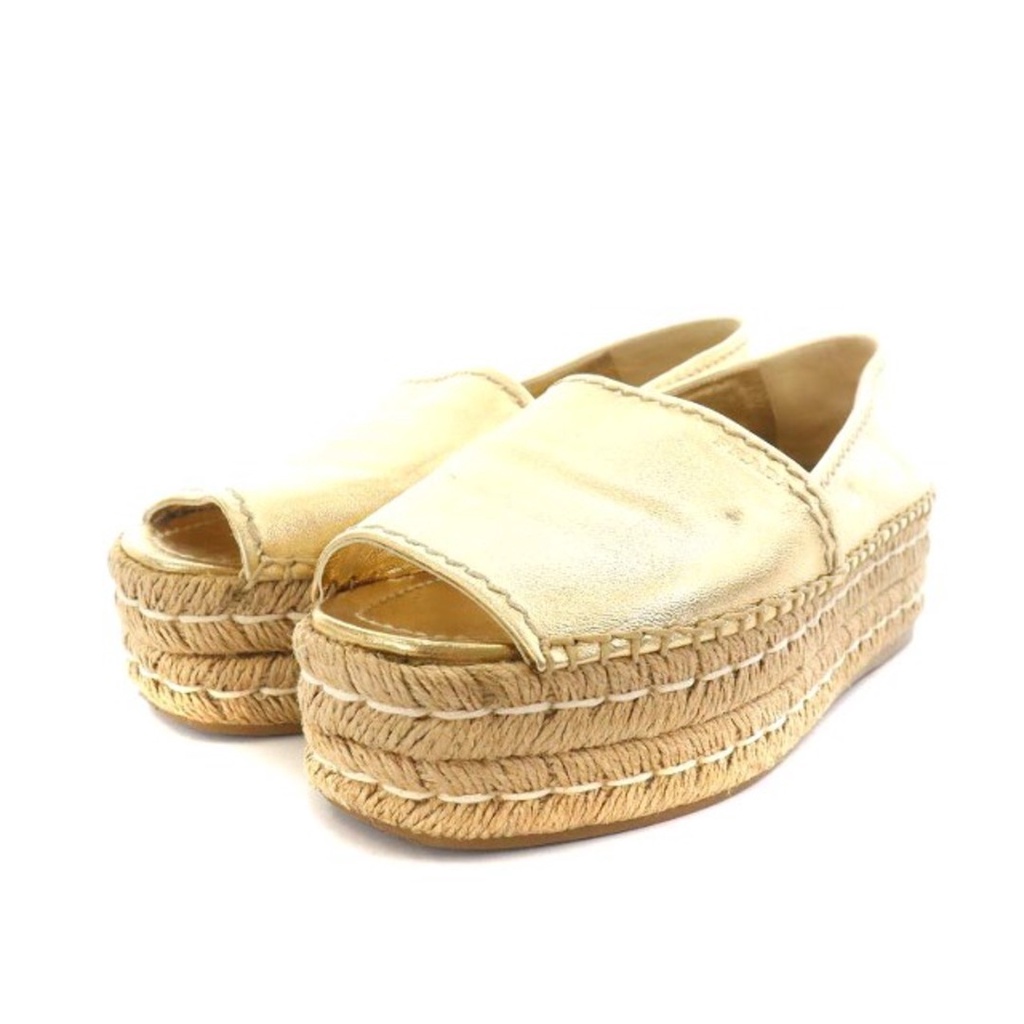 Prada PRADA sandals espadrilles 36 23.0 cm gold color Direct from Japan ...