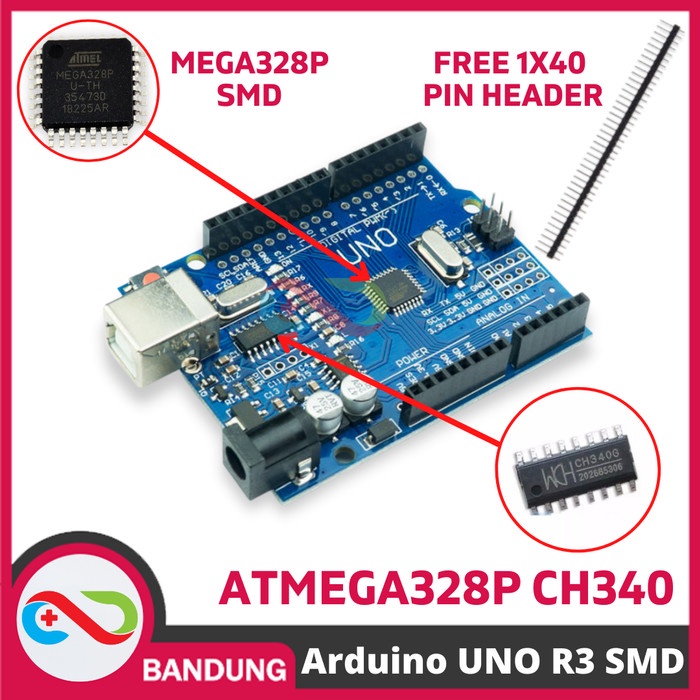 Arduino UNO R3 ATMEGA328P SMD CH340 COMPATIBLE BOARD WITHOUT CABLE ...