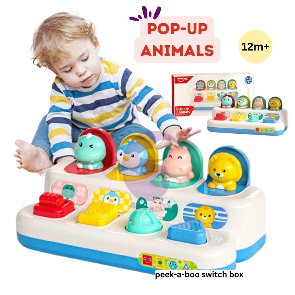 Pop up Animals Hide and seek peekaboo animal toys | Shopee Malaysia