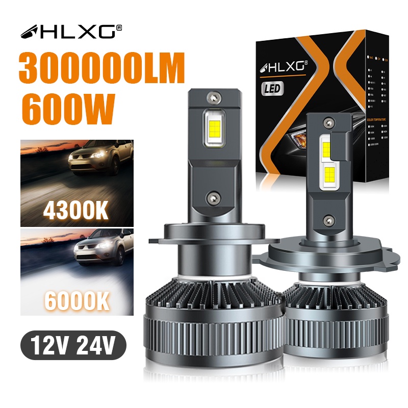HLXG H7 LED Canbus 600W 300000LM H4 H11 H1 HB3 9005 HB4 H8 HIR2 9012 Bi ...
