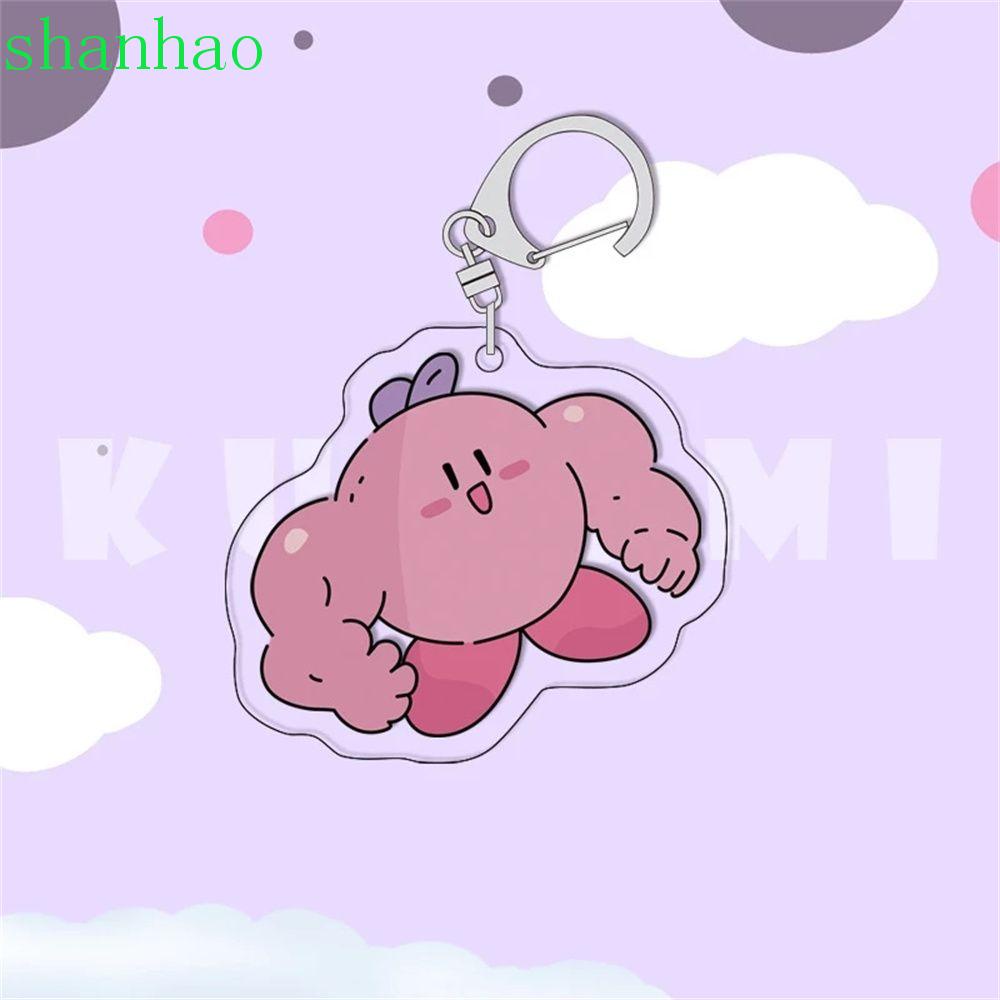 SHANHAO Muscle Star Kirby Keychain Packaging Decoration Car Accessories