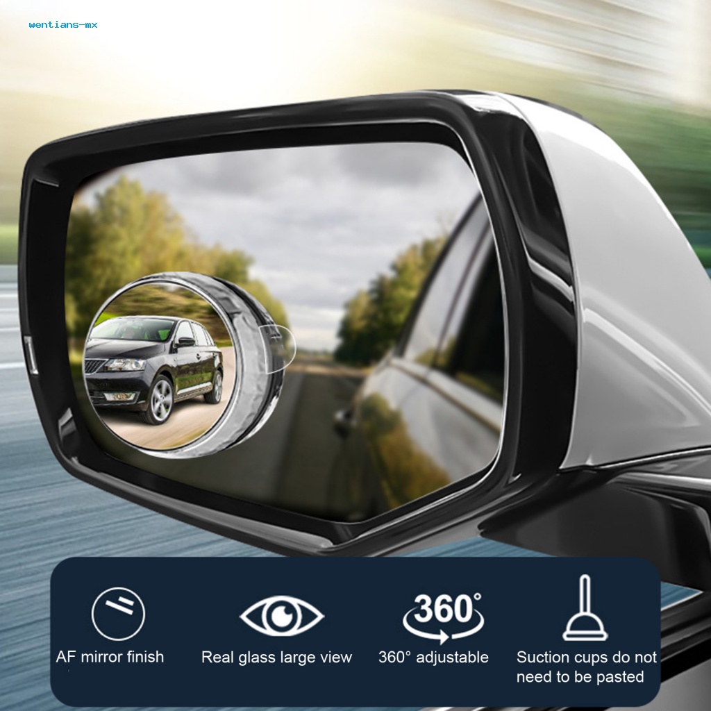 wentians Easy to Install Blind Spot Mirror 360° Adjustable Wide Angle