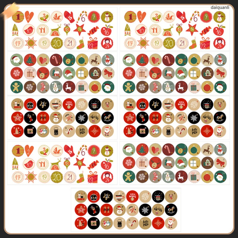 9pcs Christmas Sticker Labels Self Adhesive Name Tags Christmas