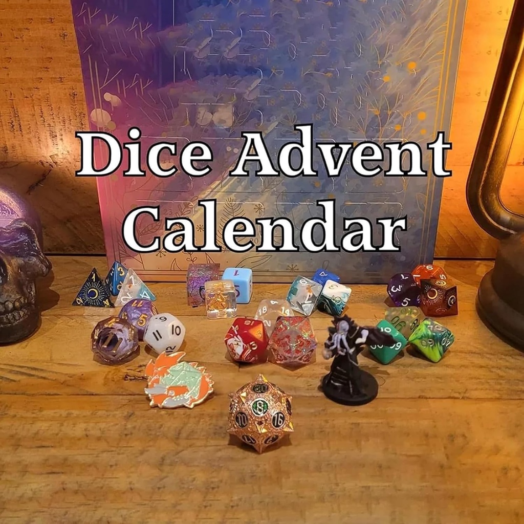 Dice Advent Calendar 2023, 24 Days D&D Dice Set for Dungeons and