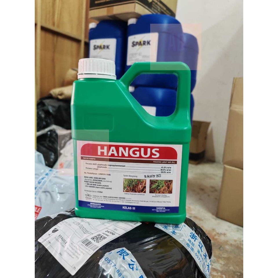 4l Hangus Racun Rumput Rumpai Glyphosate 41 Shopee Malaysia