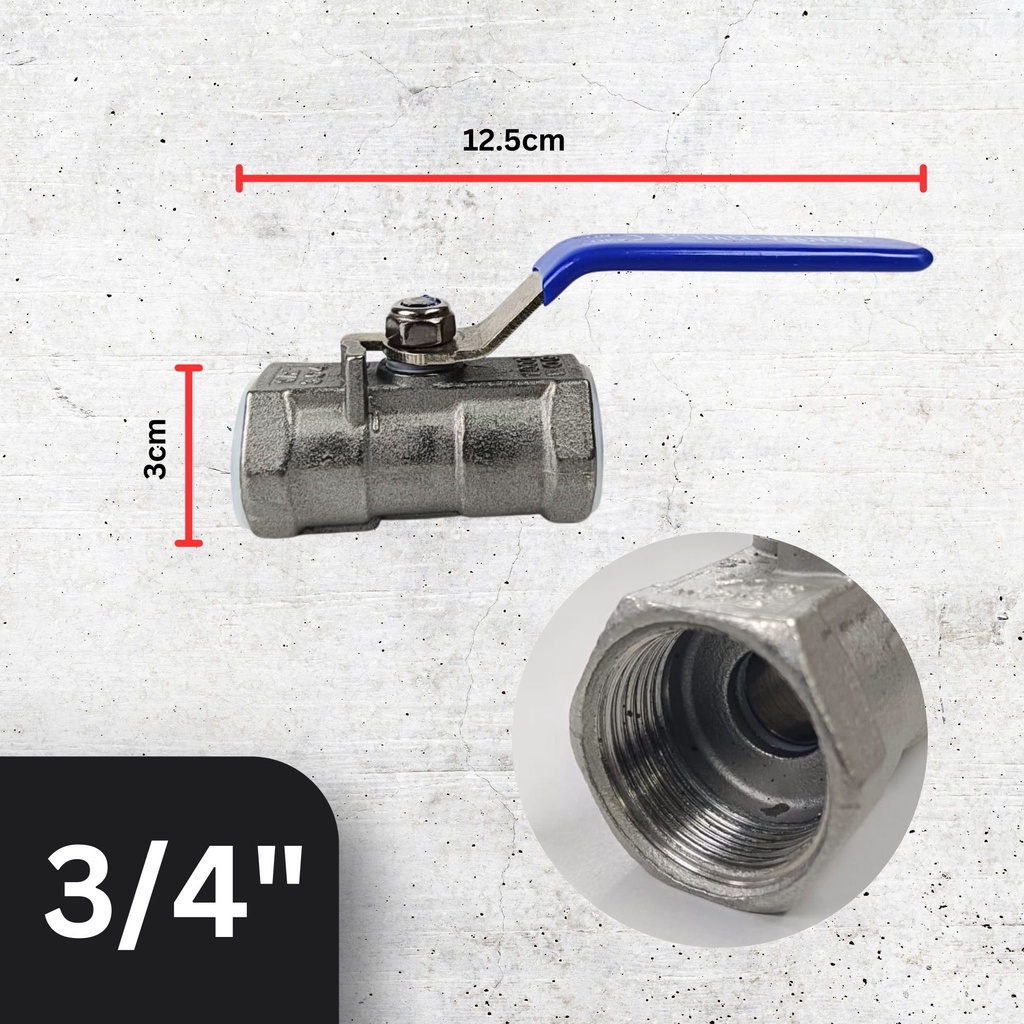 Injap Bola Stainless Steel Ball Valve Water Pipe Fitting Diameter Solid ...